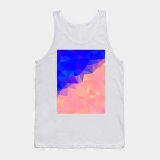 Blue, Pink and Peach Abstract Geometric Design Tank Top